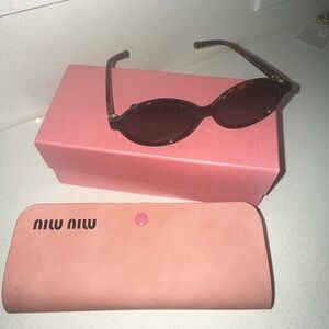 Miu Miu Brown Sunglasses with Pink Case included